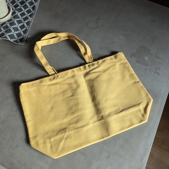 Sézane "Paris Mon Amour" Cotton Tote Bag | Yellow Ochre - Picture 12 of 12